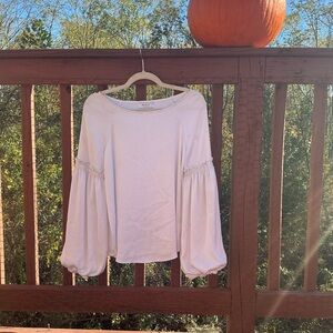 Bailey 44 White Blouse with Balloon Sleeves